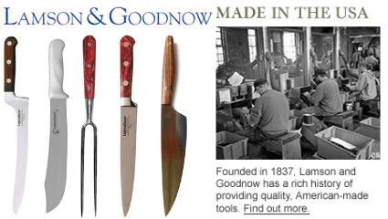 eshop at Lamson and Goodnow's web store for American Made products
